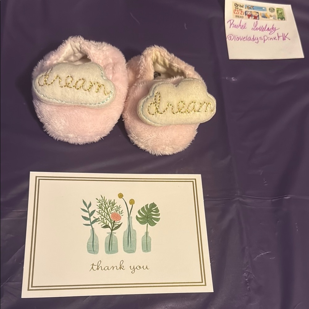 Dreamy Pink Kids Slippers SZ 0-6 M